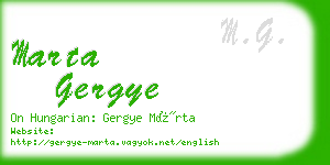 marta gergye business card